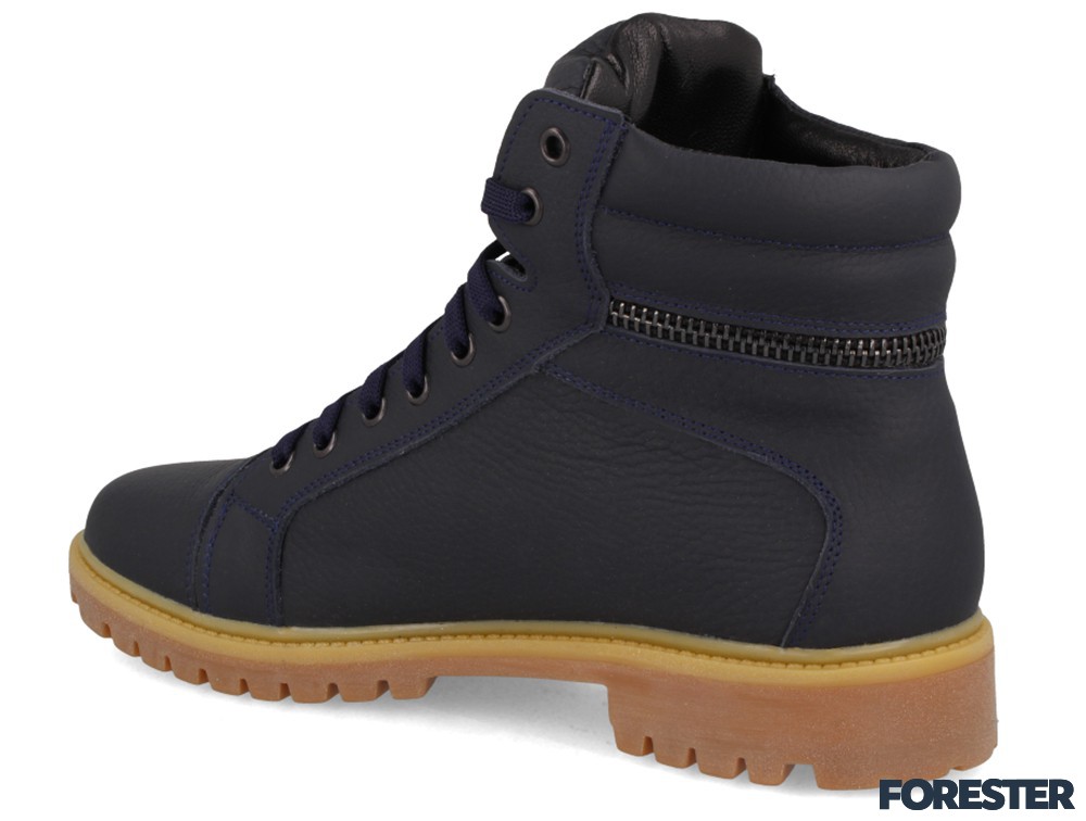 Ботинки Forester 4534-89 Тёмно-синий, Натуральная кожа,Мех