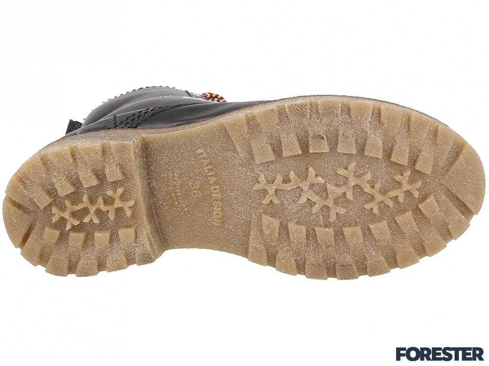 Утепленные ботинки Forester 35502-27 Черная кожа