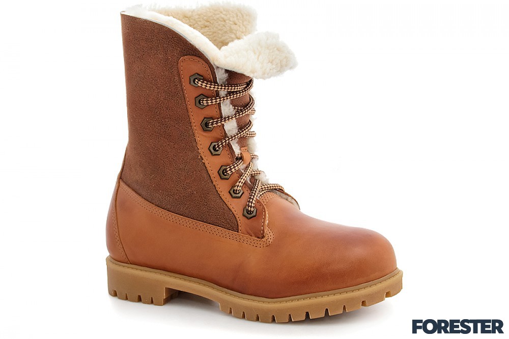 Зимние ботинки на меху Forester 50919-225246 Light Brown Leather