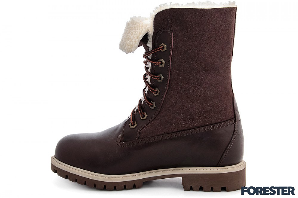 Зимние ботинки на меху Forester 50919-225651 шоколадная кожа