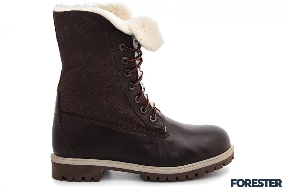 Зимние ботинки на меху Forester 50919-225651 шоколадная кожа