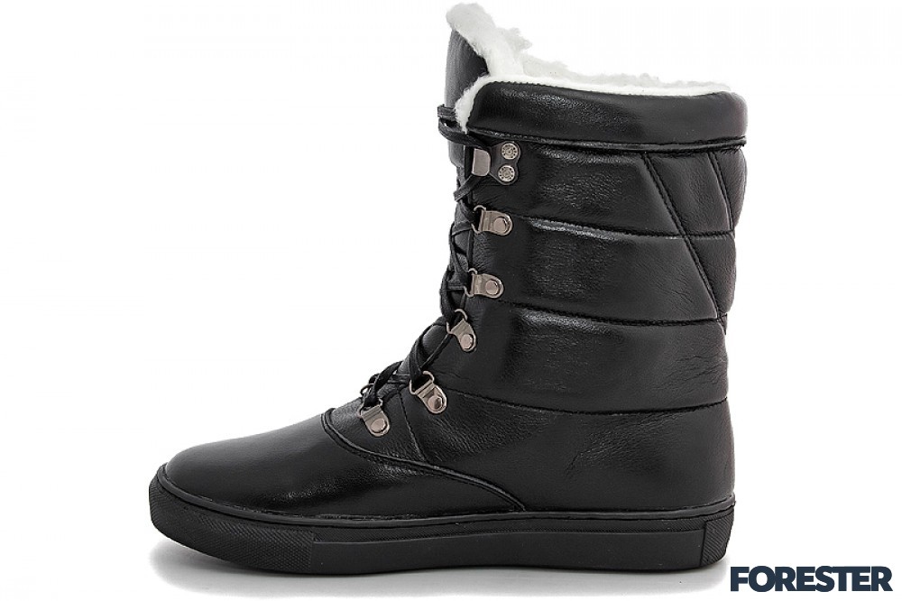 Зимние женские ботиночки Forester 8529-271Km Черная кожа