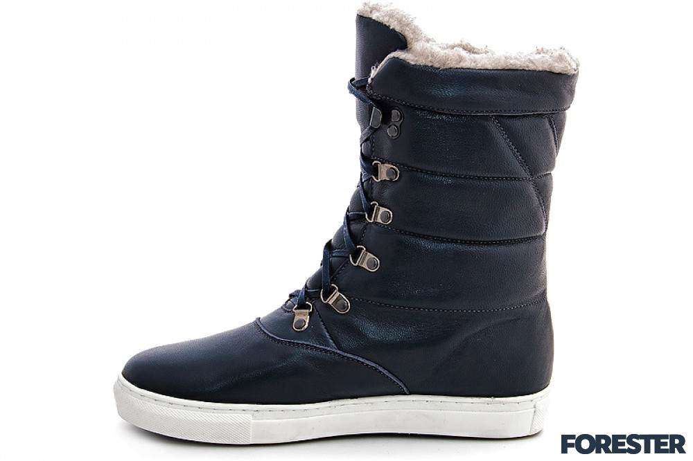 Зимние женские ботиночки Forester 8529-289Kb Темно-синяя кожа