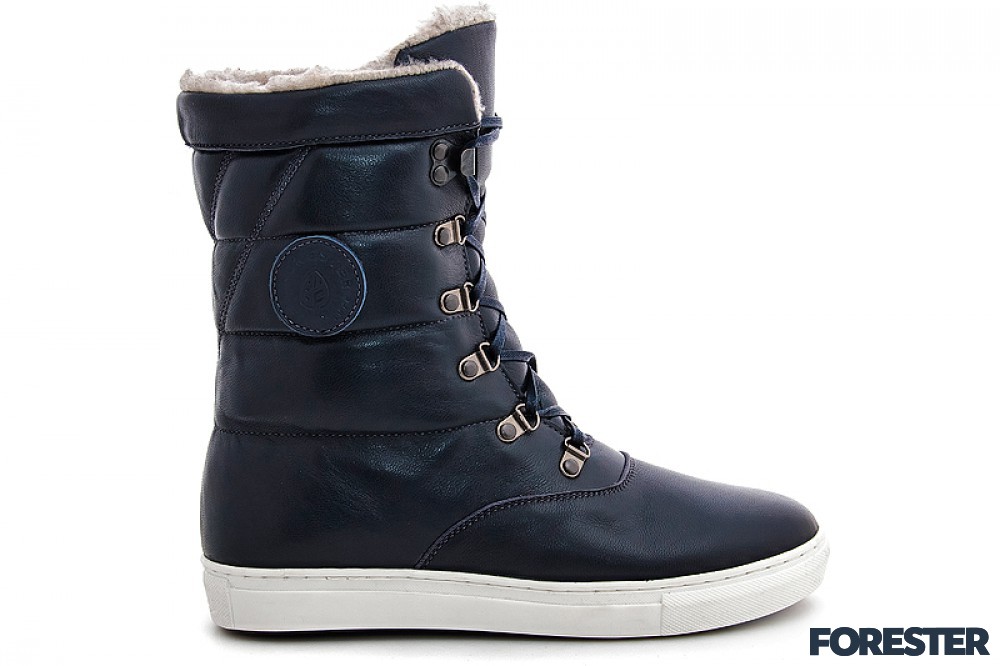 Зимние женские ботиночки Forester 8529-289Kb Темно-синяя кожа