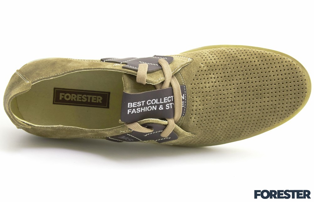 Мужские летние туфли Forester 1632-380 беж нуб-R